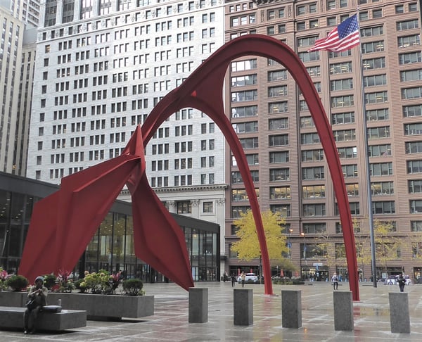 Chicago, Federal Plaza, Calder Stabile "Flamingo," 1974