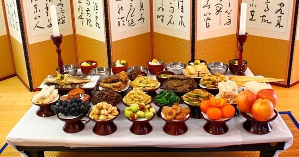 Comida típica coreana no Chuseok
